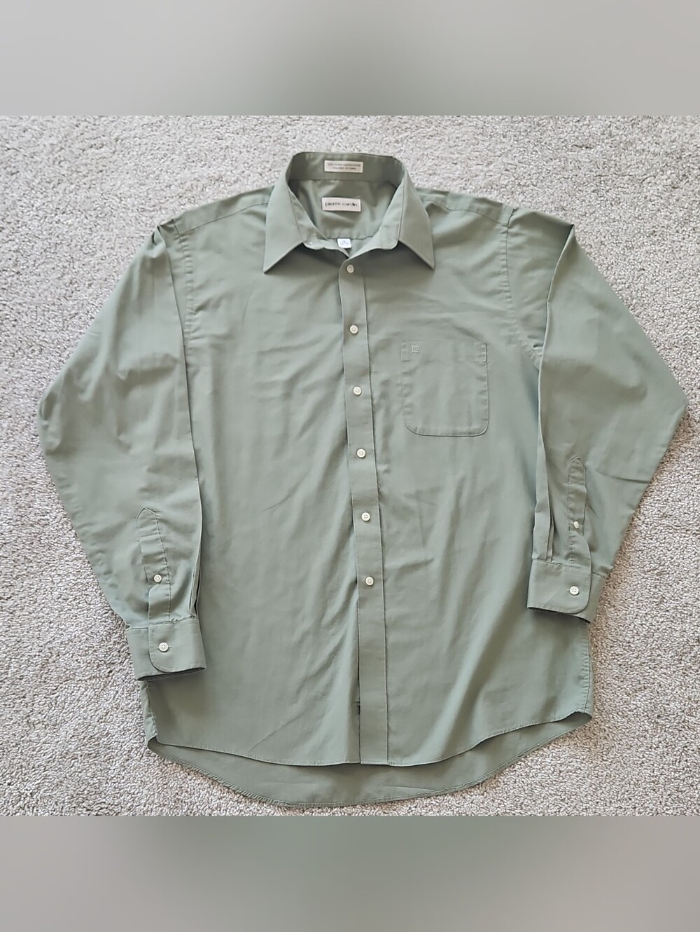 Pierre Cardin Light Sage Green Long-Sleeve Dress Shirt